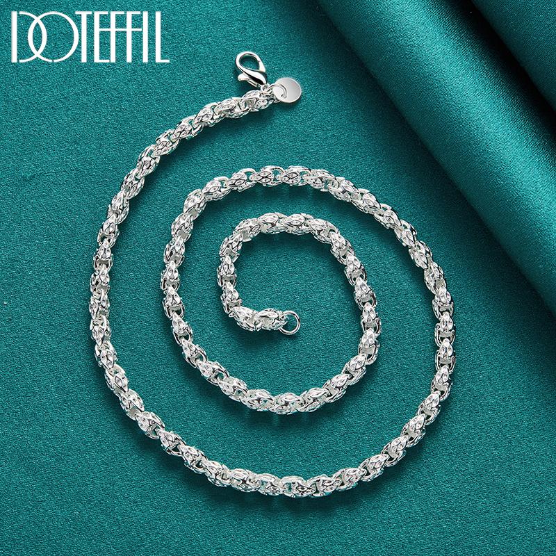 Classic Geometric Chain Necklace 50/60cm Gift 925 Sterling Silver Fashion Jewelry