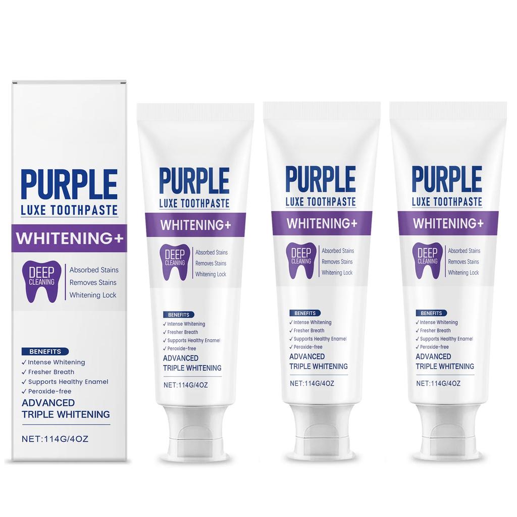 Purple Color Corrector Toothpaste Removal Plaque Stain Dental Bleaching Cleaning Oral Hygiene Fresh Breath Whitening Toothpaste