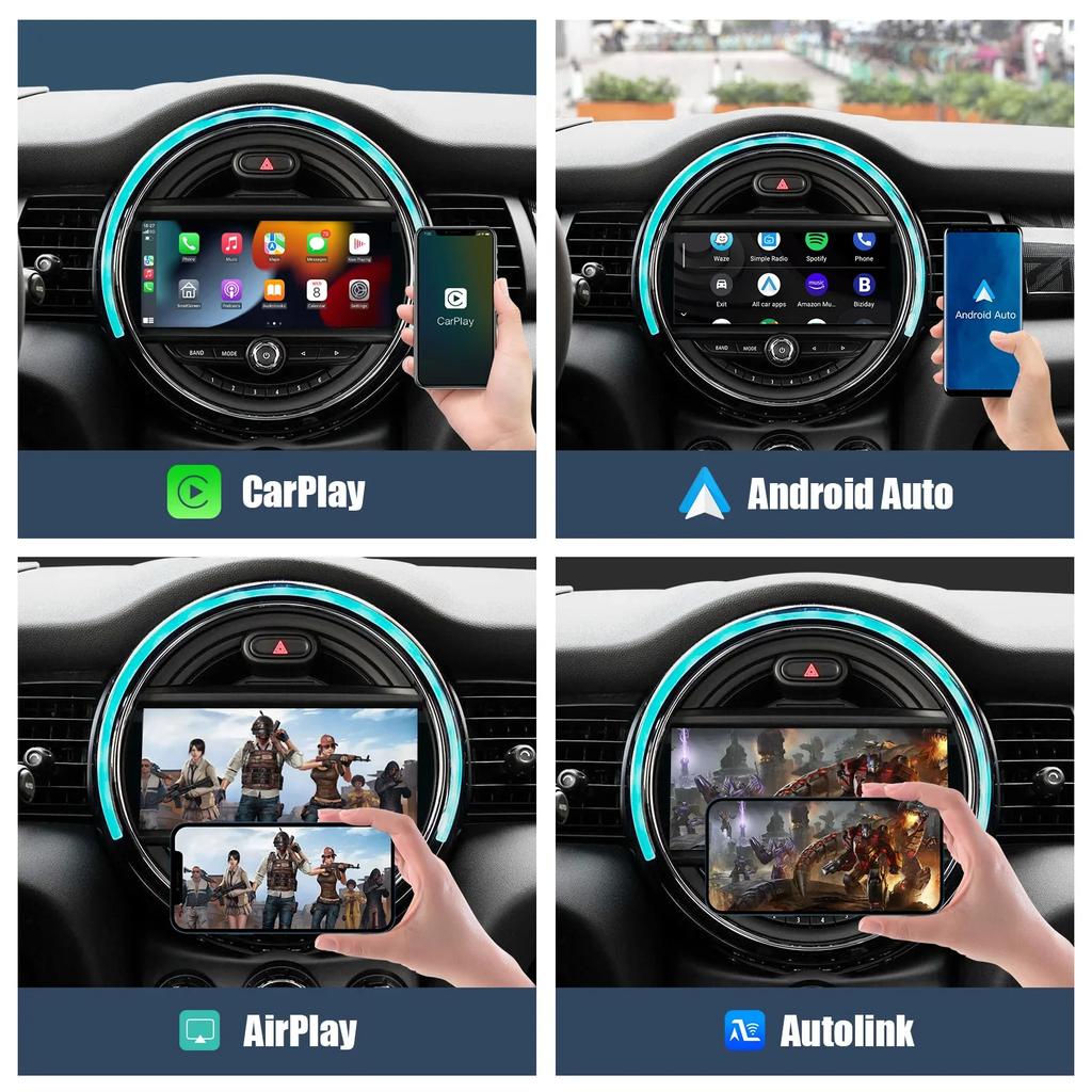 Беспроводной CarPlay Android Auto для BMW Mini R55 R56 R57 R58 R59 R60 R61 F54 F55 Clubman Countryman Hardtop John Cooper F56 F57