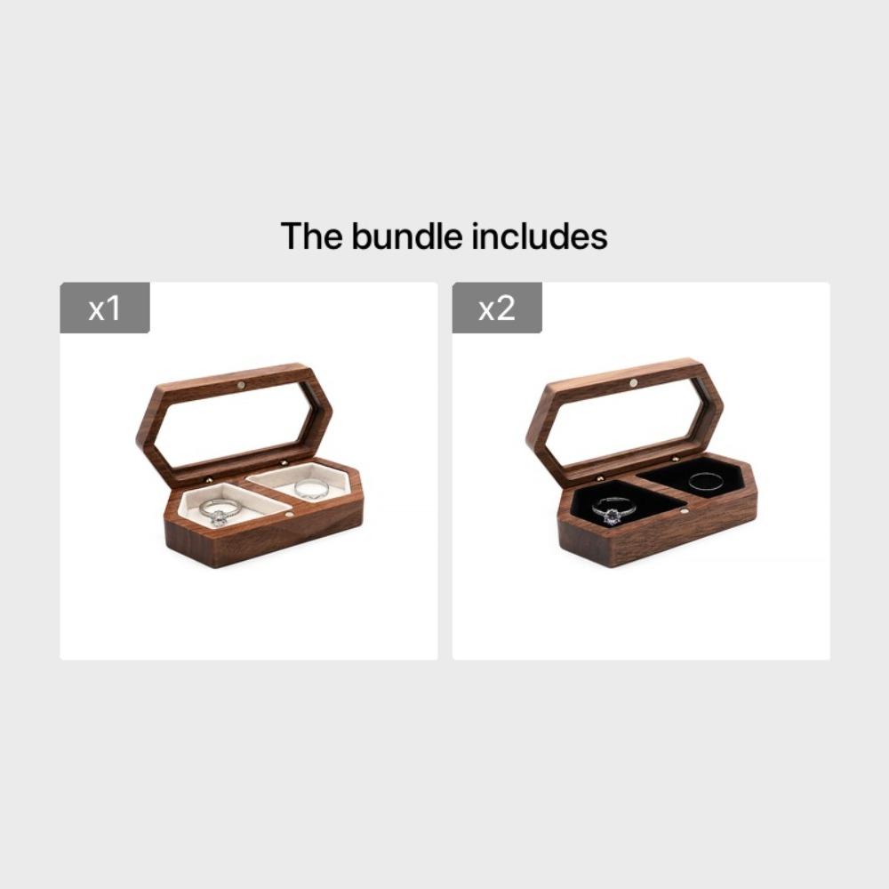 1 шт. Деревянная шкатулка для украшений, Винтажная коробка для демонстрации колец, Коробка для хранения обручальных колец, Коробка для хранения серег и ожерелий, Маленькая шкатулка для украшений