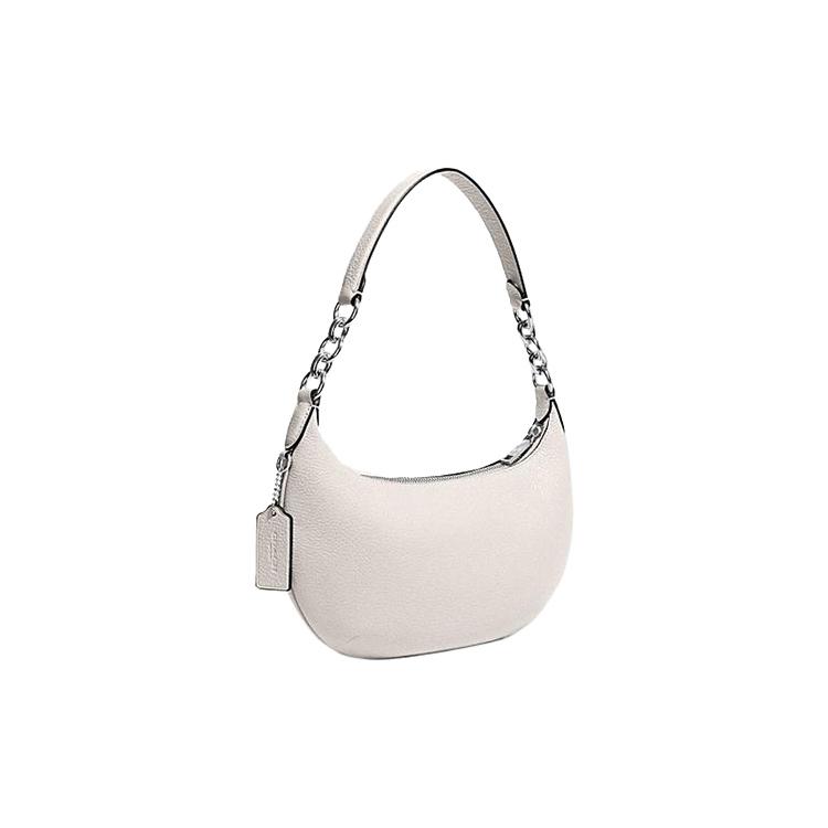 New COACH Cow Leather Crescent Bag Shoulder Bag Handbag Shoulder Bag Large Size Women's White CE619-SVHA