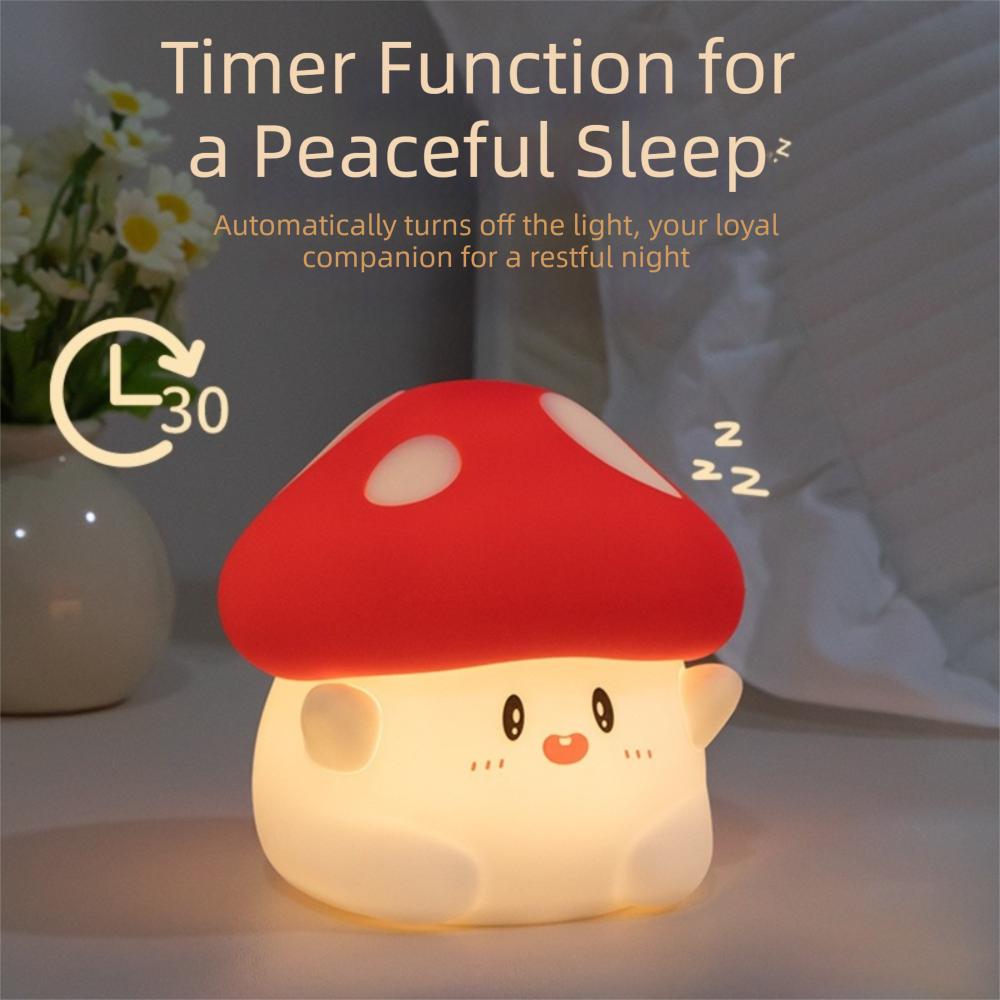 Warm light Mushroom Night Light Type-C Charging Tap Tap Lights New LED Table Lamp  Birthday Gift