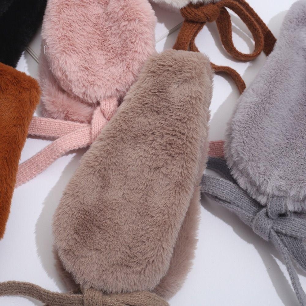 Plush Winter Small Scarf Thick Warm Neck Wrap New Tie Earmuffs