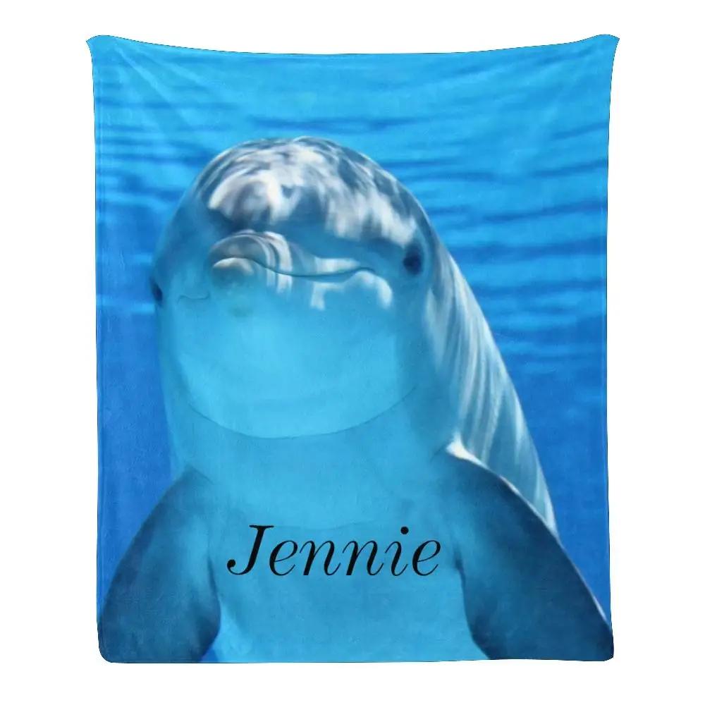 Dolphin Throw Blanket, Soft for Girl Kid Teens Adults, Fleece Cute Warm Cozy Bed Crib or Couch