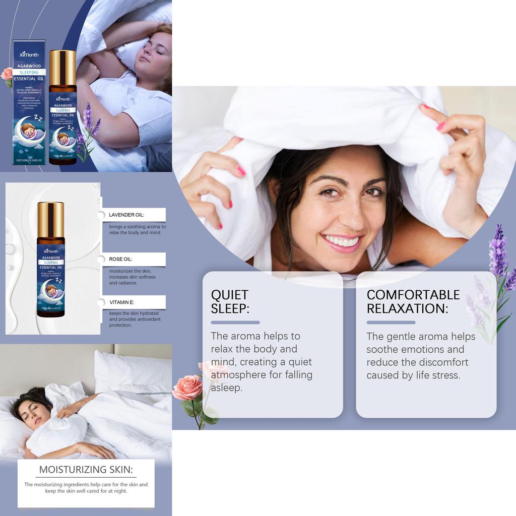 Ximonth Лавандовое Снотворное Эфирное Масло Успокаивающее Расслабляющее Масло для Ухода за Телом для Комфорта