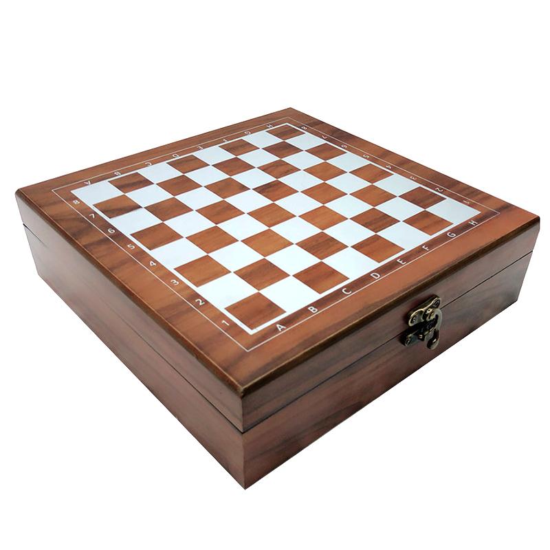 4-IN-1 Chess Set Kids Adults Chess Board Game for Playing Chess Cards Dices Dotted Tiles