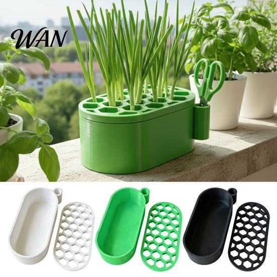 Countertop Plant Grower 3D Printed Scallion Leek Regrow Planter Hydroponic Growing Pot Multi-hole Holder for Kitchen Window Multi-Hole Design
