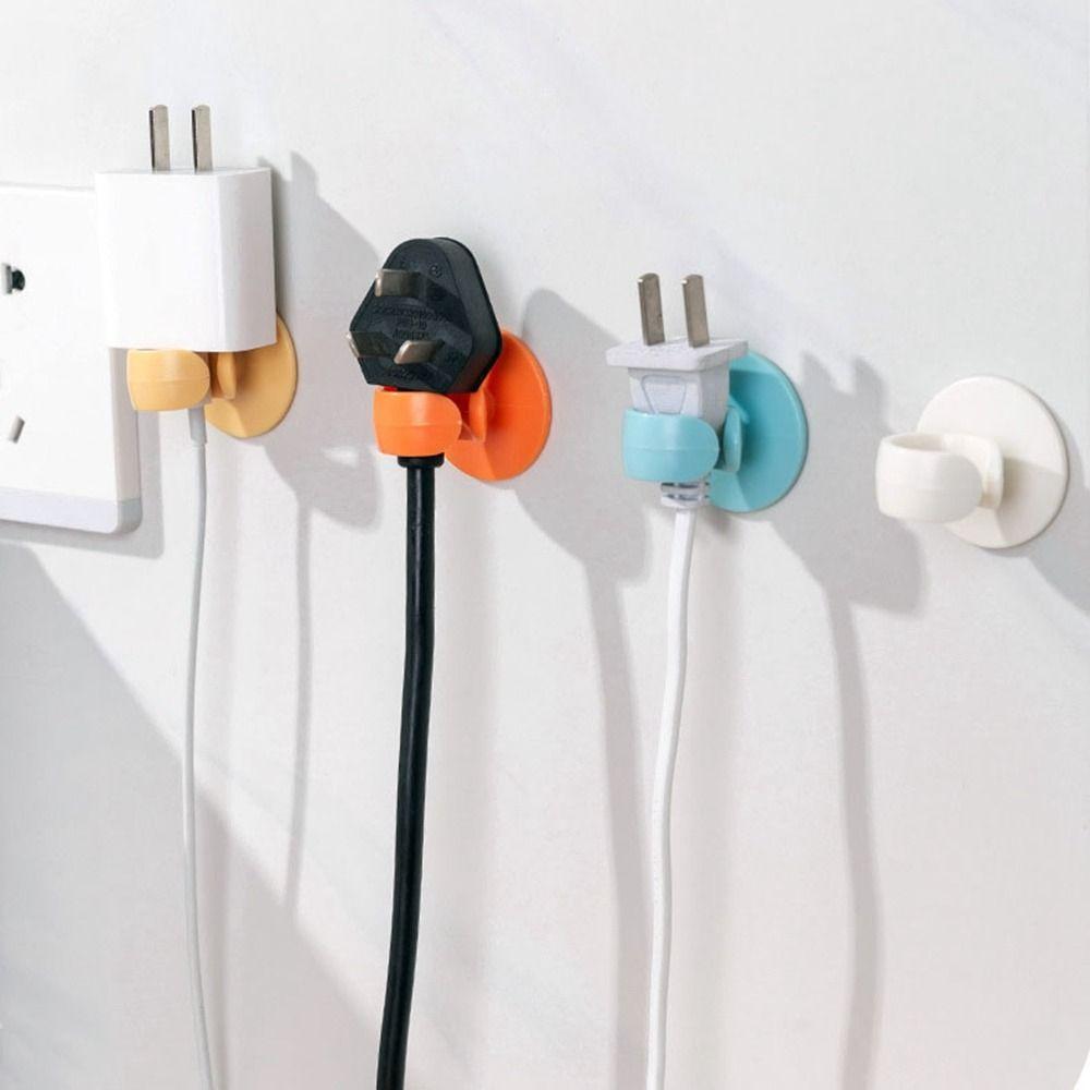 Настенный клейкий крючок для вилок Пластиковая стойка для хранения шнуров Практичный держатель для хранения вилок Офис