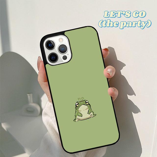 Осенний Мятно-Зеленый Смешной Лягушонок Чехол для Телефона для iPhone 17 Air 16 16e 15 12 11 13 14 Pro Max Apple Plus Coque