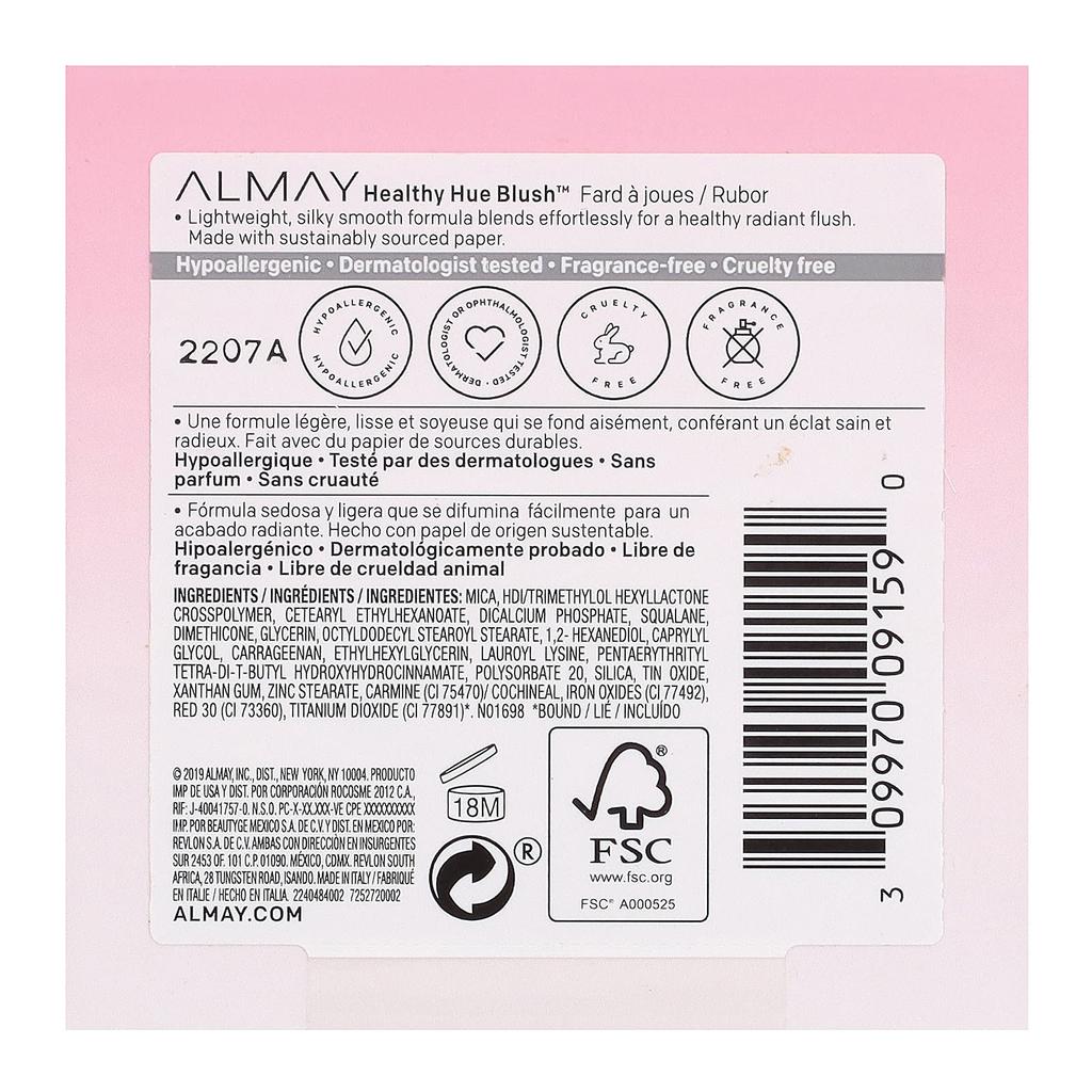 Almay Healthy Hue Blusher, 200 Cow Peach, 5 G (0.17 Oz)