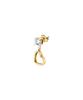 Single Gold Tone Steel Heart Earrings With Clear Zircons LPS02AQM57 For Women
