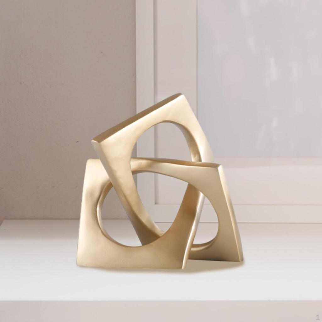 Geometric Sculpture Decorative Figurine Collection, Tabletop Ornament Modern Statue for Bookshelf,