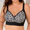0XL-7XL Super Large Size Bra Popular European and American Size Adjustable Shoulder Strap Printed Front Buckle Large Size Underwear