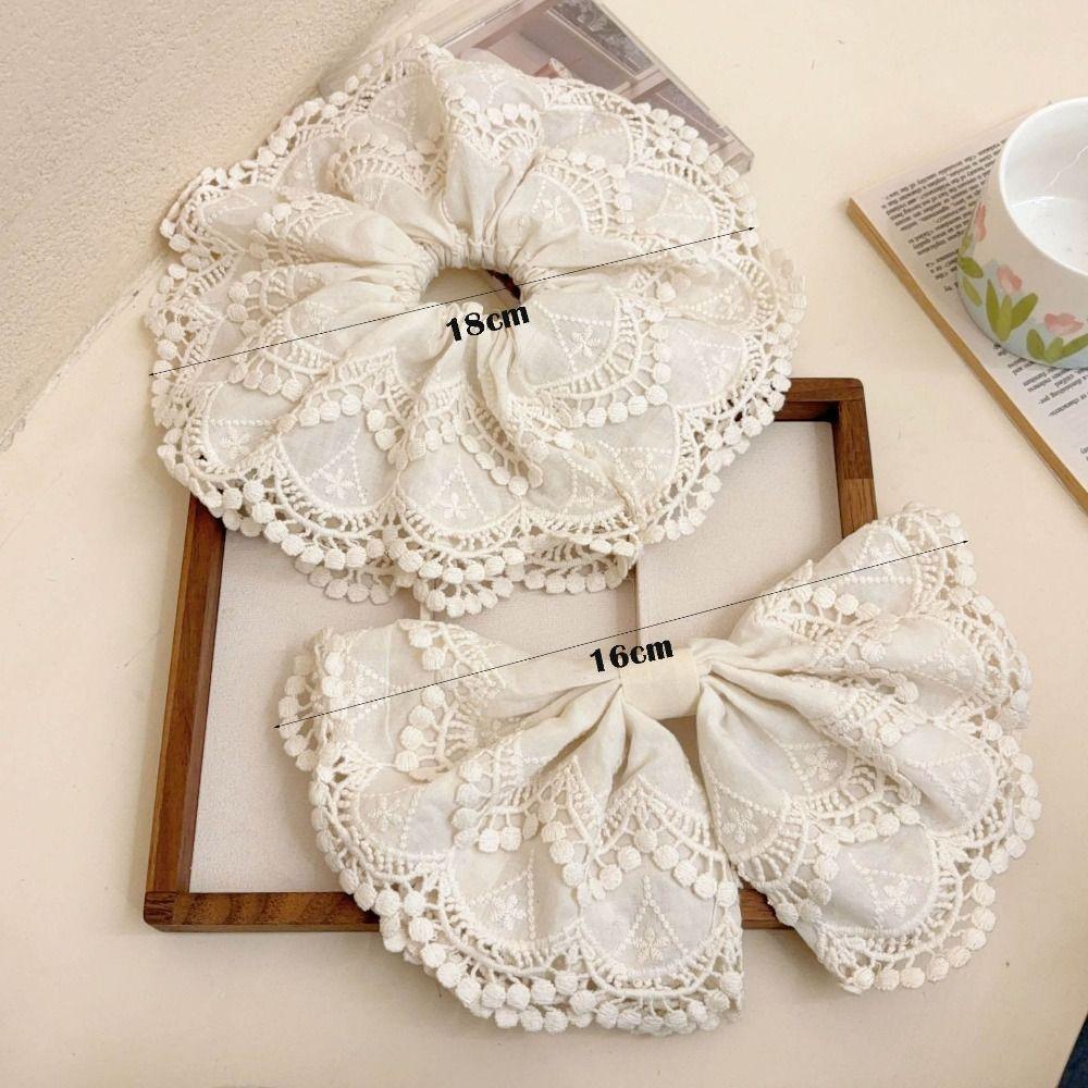 Korean Style Lace Bowknot Flower Hair Clip Ponytail Holder Hair Bands Girls Hair Accessories