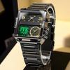 Fashion Square Big Dial Wristwatch Three Display Quartz Watch for Men Multifunctional Sports Clock Male Wristwatch