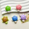 10Pcs Solid-Colored Small Turtle Cartoon Glossy Handmade Diy Resin Accessory Small Ornament