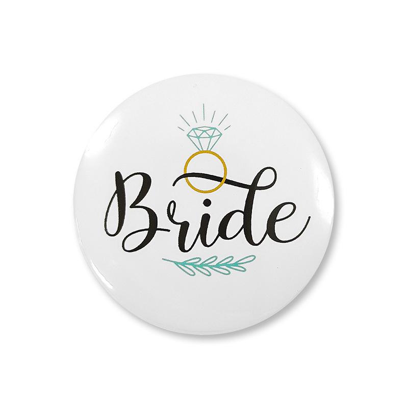 Жестяной значок Team Bride для девичника - 58 мм Праздничное украшение