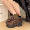 British Style Small Leather Shoes Women's Spring and Autumn 2025 New Heightened Platform Lace-up Jk Versatile Retro Mary Jane Shoes