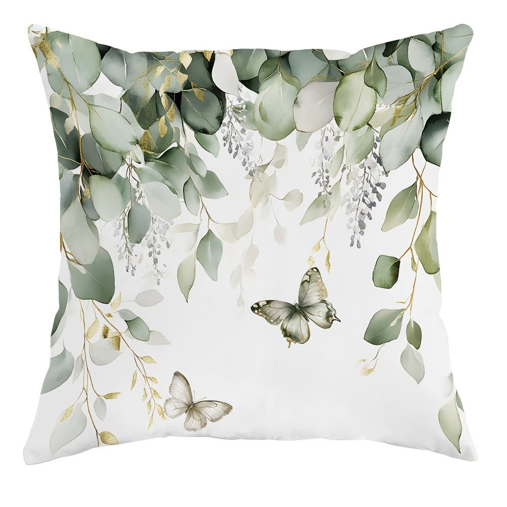 Eucalyptus & Inspirational Quote PillowcasesLiving Room Sofa Cushion Cover, Soft and Comfortable, Bedroom Room Decoration