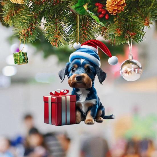 Рождественский орнамент Яркий цвет Легко повесить Милая собака Автомобиль Подвесной кулон Рождественская елка Акриловый кулон