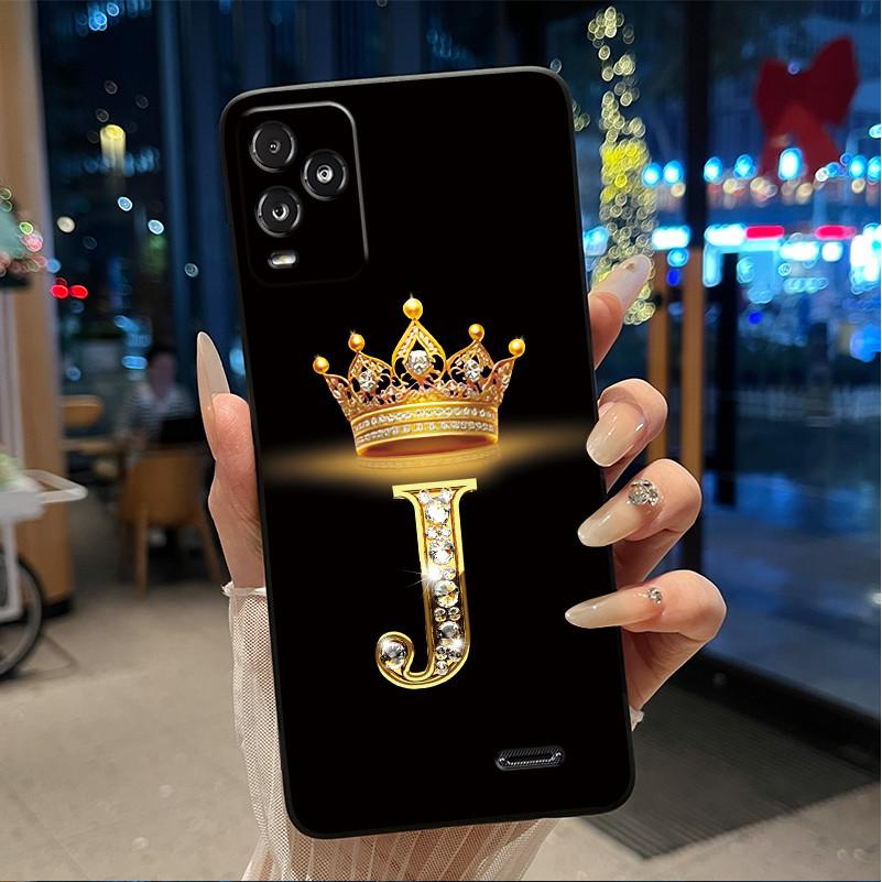 Crown Initial Letter Black Case For BLU View 5 Pro Protective Soft Silicone Shockproof Casing For BLU View 5 Pro Back Cover