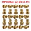25Pcs Main Jet 55-115 M6 for Dellorto & for Mikuni Carburetors 6mm Main Jets Set Carburetor Injector Nozzle