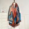 High-end Imitation Cashmere Scarf Women's Winter Warm Thickened Double-sided Long Shawl Art Color Matching Thick Scarf