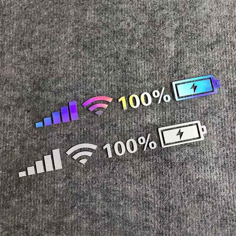 Wi-Fi отметка уровня заряда батареи автомобиля виниловые наклейки на заднее лобовое стекло автомобиля забавные наклейки