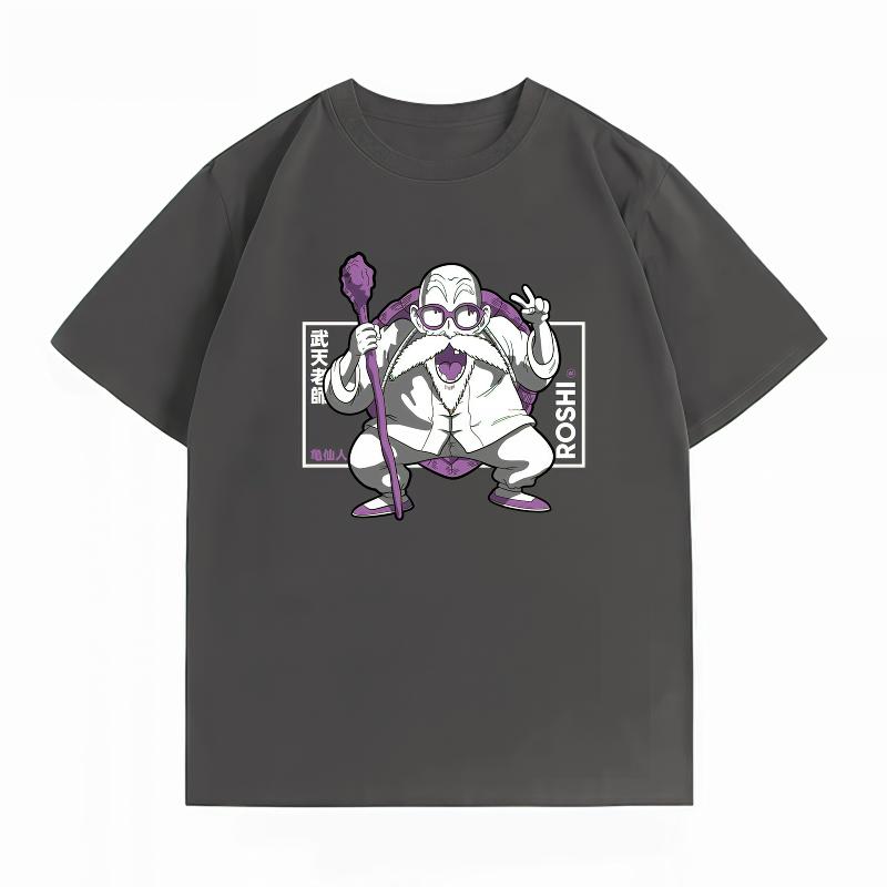 Unisexs Clothing New 100 Cotton Summer TShirt Bandai Dragon Ball Unisexs TShirt Roshi Print Casual Unisexs TShirt
