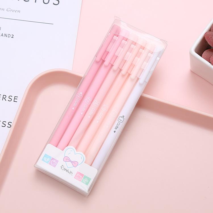 6Pcs/Set Cute Gel Pen Set 0.5mm Signature Pen Student Writing Ink Pen School Office Stationery