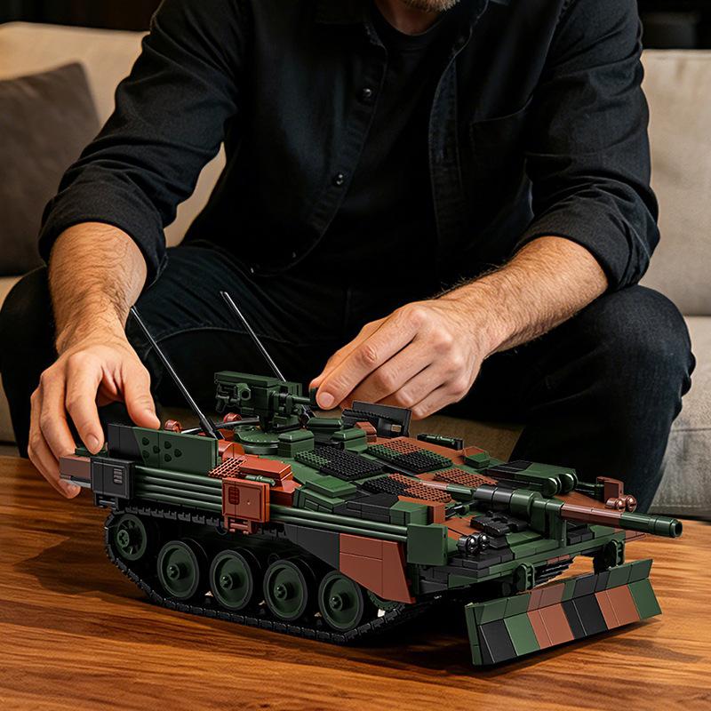 1773 детали Шведский танк STRV103B Модель Военный дисплей Сборка Игрушечные кубики Коллекционная Образовательная и веселая игра № 97039