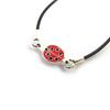 [M9376] - Red 'Ladybug' Silver Bracelet