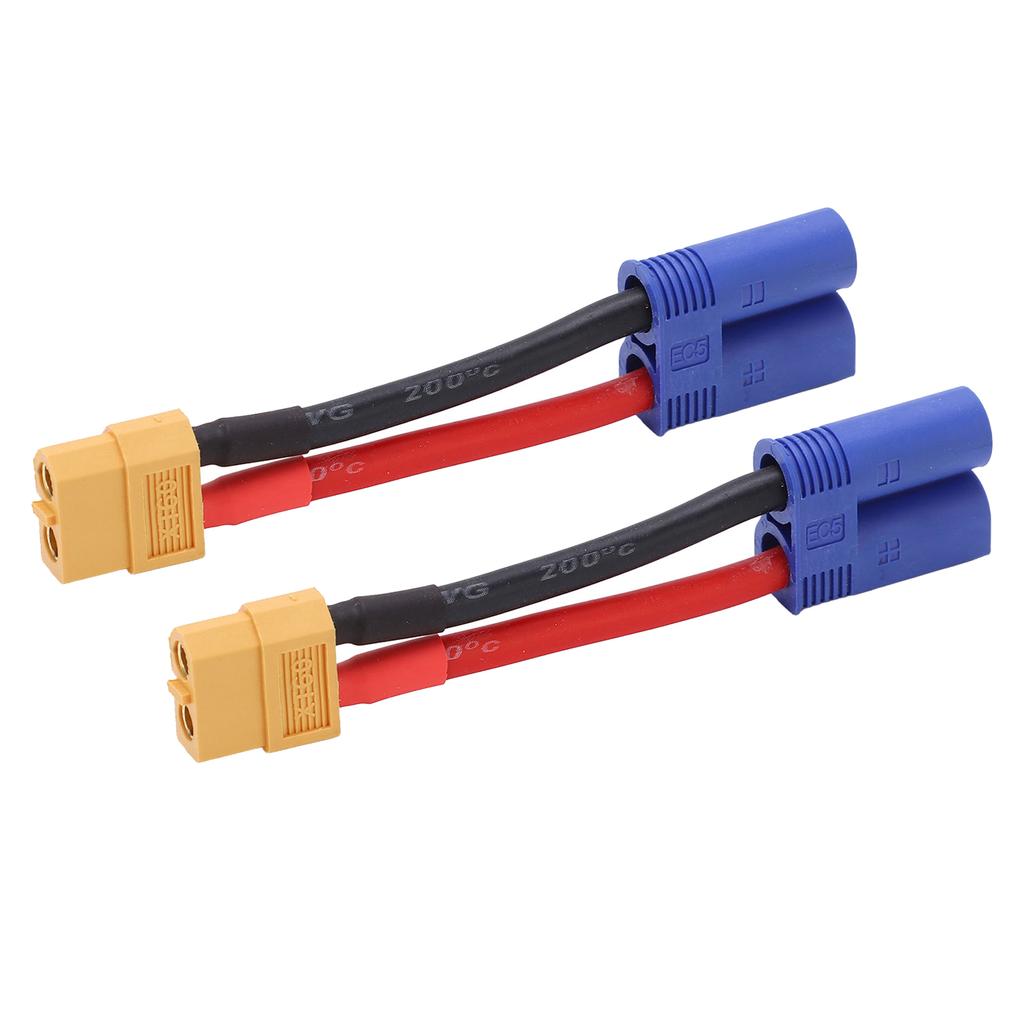 2 шт. Кабель-адаптер с разъемом XT60 (мама) на EC5 (папа) 12AWG Силиконовый провод для RC-автомобиля, самолета 3,74 дюйма