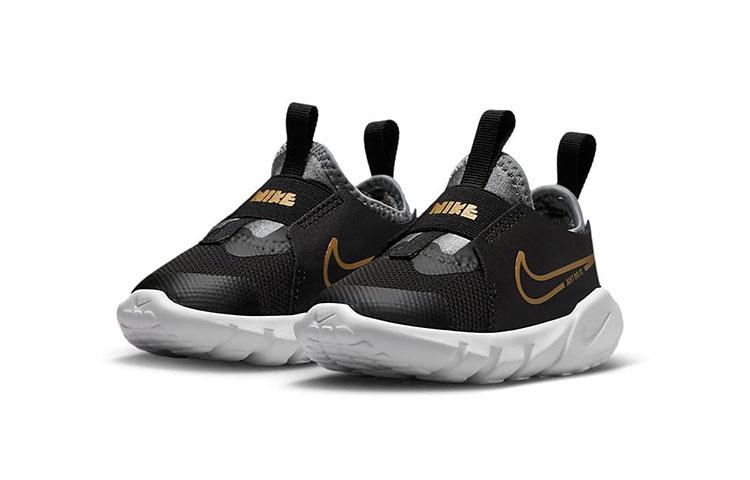 Nike Кроссовки Flex Runner 2 Устойчивые к истиранию Дышащие Низкие Детские Обувь для младенцев и малышей Черный DJ6039-007