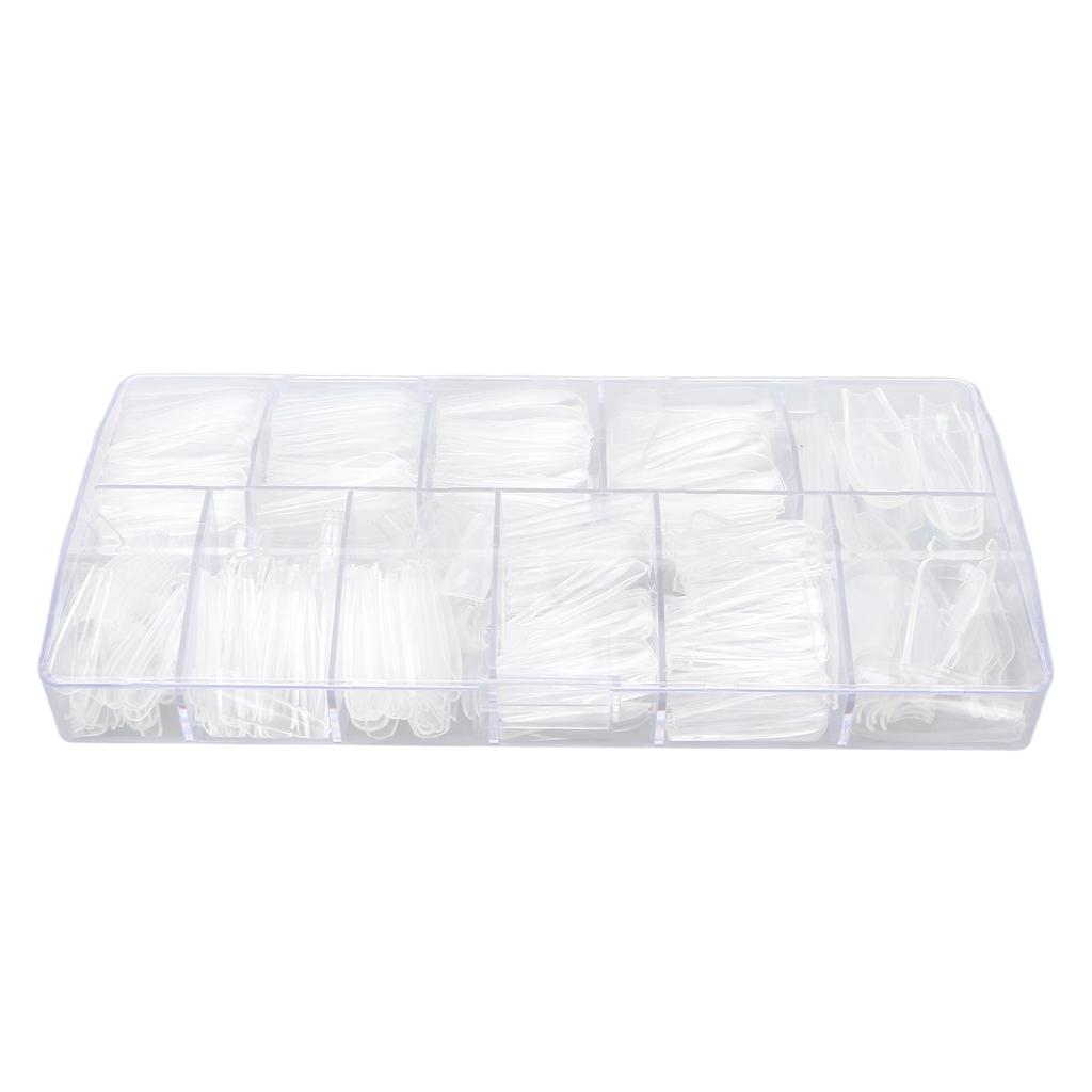 500pcs Artificial Long Nail Tips Transparent Fake Nail Extension Tips Wearable Nail Tips