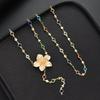 2 PCS Elegant Clavicle Chain Simple Colorful Rhinestones Necklace Flower-shaped Necklace  Gatherings