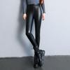Кожаные брюки женские весенние, осенние и зимние флисовые утепленные верхняя одежда леггинсы с высокой талией тонкие ветрозащитные водонепроницаемые большого размера термобрюки