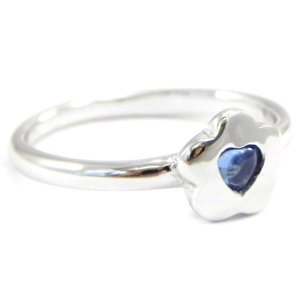 Детское серебряное кольцо 'Флора' синее