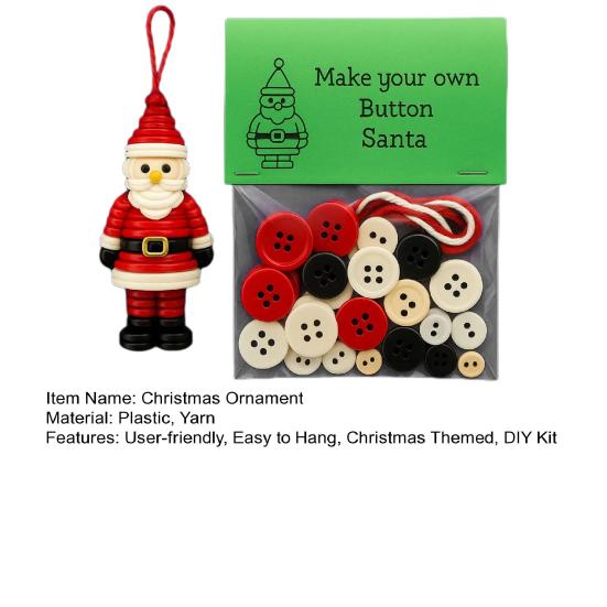 Сделай сам Рождественское украшение из пуговиц Пуговичный снеговик Набор для украшения рождественской елки