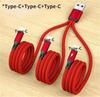 3 в 1 USB-кабель для зарядки 3 Type-C 3 Micro USB-разветвитель шнур быстрая зарядка 5A для мобильного телефона Power Bank зарядка вместе 1,2 м
