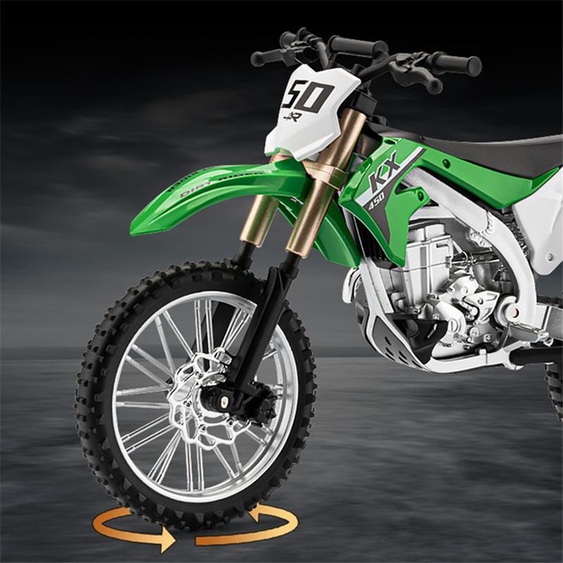 1/12 Scale Kawasaki KX450 Alloy Sports Motorcycle Model Diecast Metal Road Mountain Off-road Motorcycle Model Simulation Kids Toy Gift