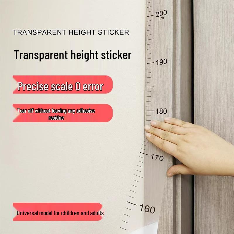 Transparent Removable Wall Height Chart for Kids - Accurate and Damage-Free Measurement