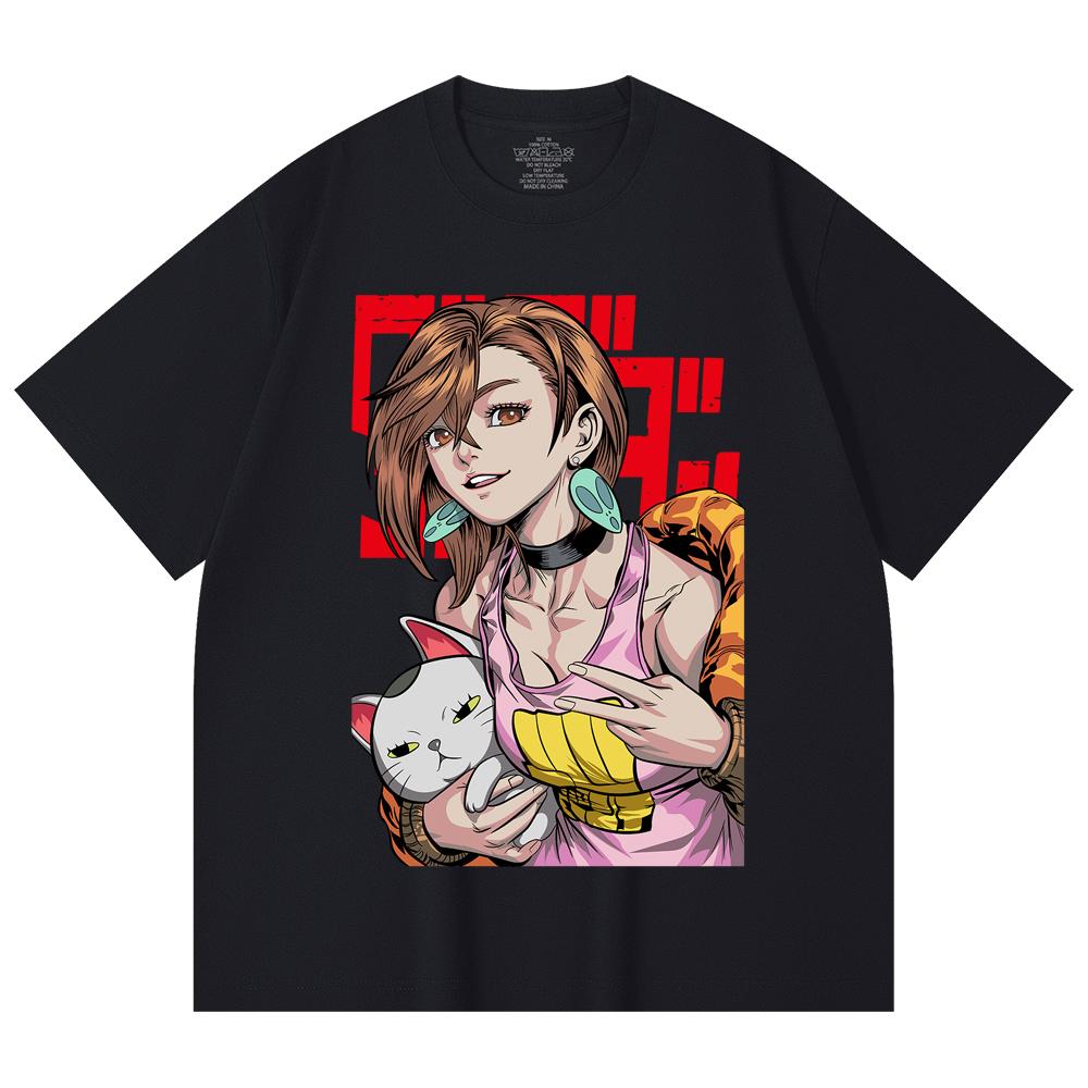 230 Gsm 100% Cotton DanDaDan V7 Momo Print Unisex Heavy Cotton T Shirt