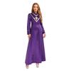 Womens Priest Cleric Cassocks Embroidered Cross Long Sleeve Back Zipper Long Robe