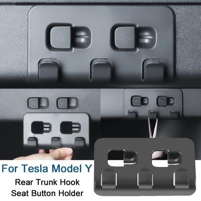 Для Tesla Model Y Задний крючок багажника Кнопка сиденья Автомобильный органайзер для груза Сумка для покупок Продукты Держатель Зонтодержатель Хранение Автомобильный держатель для интерьера