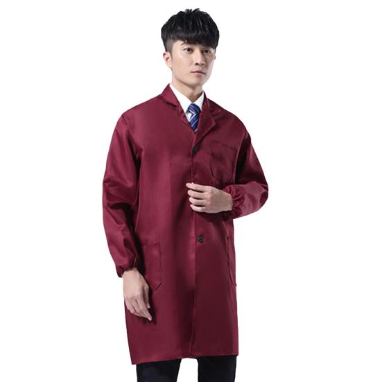 Мужской пылезащитный длинный/короткий рукав, пуговицы, карманы, складской лабораторный халат, рабочая одежда