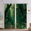 Green Forest Autumn Woods 3d Printing Curtains Tyndall Effect Bedroom Living Room Kitchen Decorative Curtains 2 Pieces