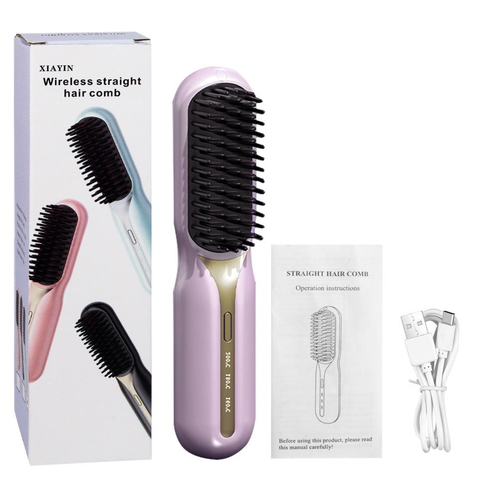 Rechargeable Straight Hair Comb, Negative Ion Hair Care, Smooth Hair Care, Portable Wireless Straight Hair Comb