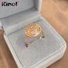 Kinel Fashion женское кольцо из полого розового золота с цирконом
