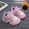 Кроссовки с блестками для девочек, детская модная теплая спортивная обувь для бега